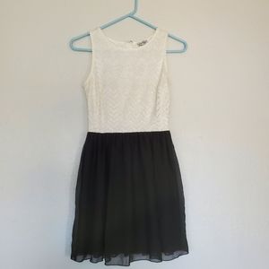 Black and white short dress